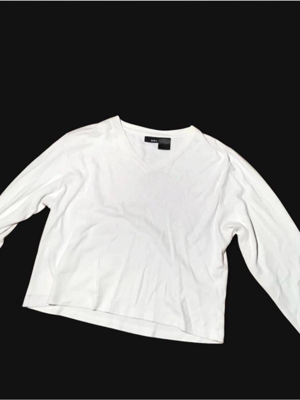 Mixit White V-Neck Long Sleeve Tee